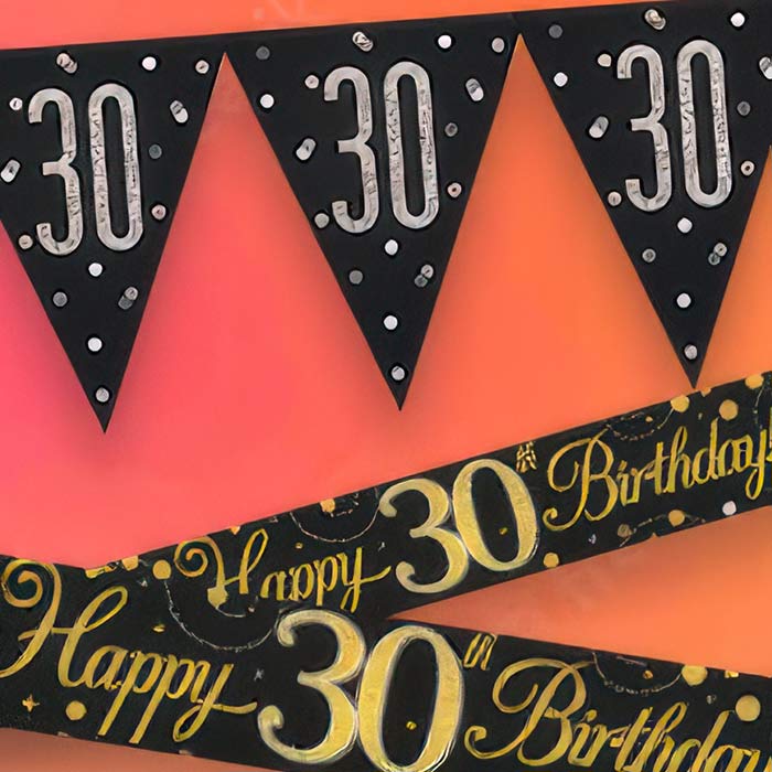 EU #78 Glitzer-Banner Zum 30. Geburtstag – „30 Jahre Und Alle Seine Zähne“ – 1,5 M Lang, Wiederverwendbar
