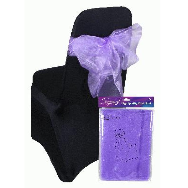 Lavender Eleganza Sheer Wedding Function Chair Sash | Party Save Smile