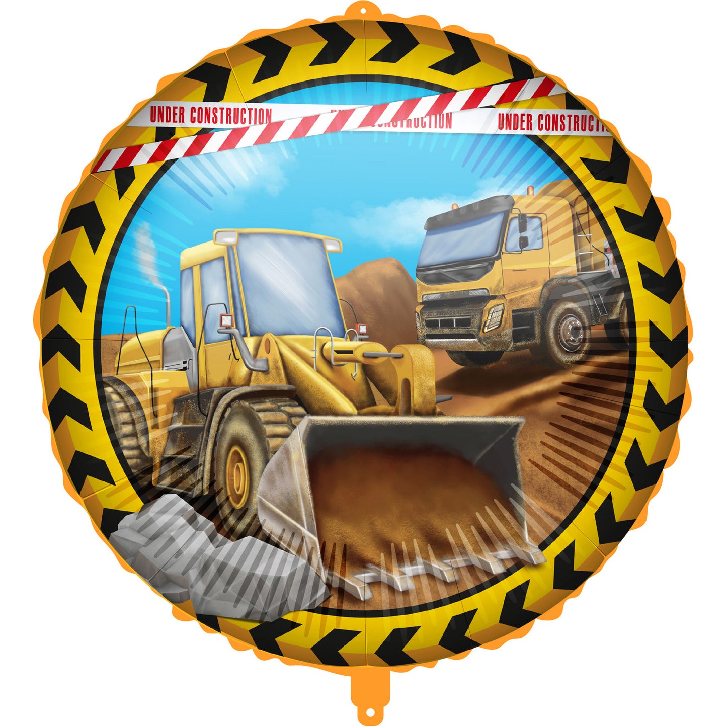 Yellow Construction Digger Foil Balloon 18 inches