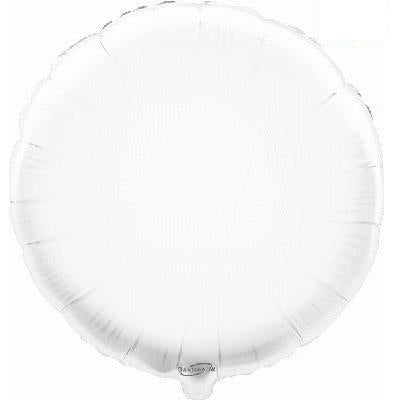White Plain Coloured Circle Foil Balloon 18 Inch | Party Save Smile
