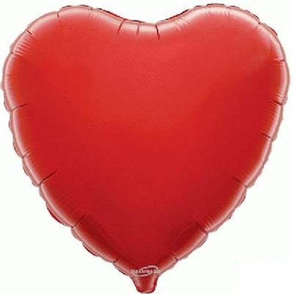 Red Plain Coloured Heart Foil Balloon 18 Inch | Party Save Smile