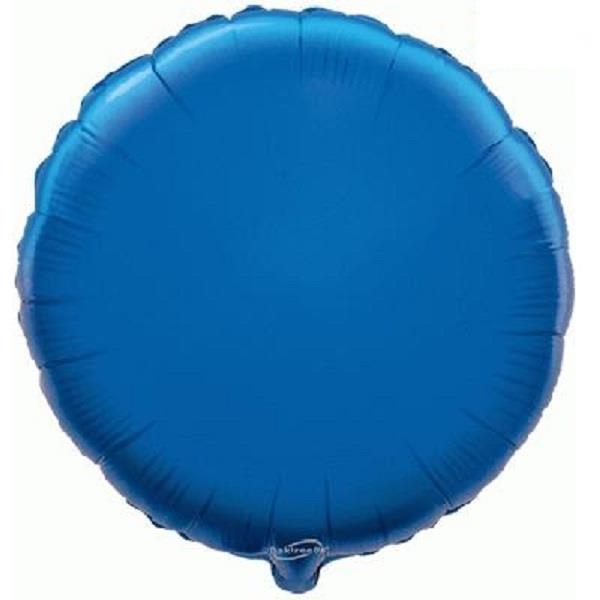Dark Blue Plain Coloured Circle Foil Balloon 18 Inch | Party Save Smile