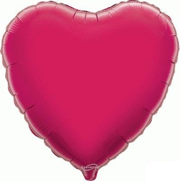 Hot Pink Fuchsia Plain Coloured Heart Foil Balloon 18 Inch | Party Save Smile
