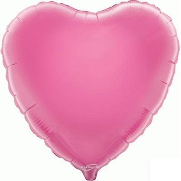 Baby Pink Plain Coloured Heart Foil Balloon 18 Inch | Party Save Smile