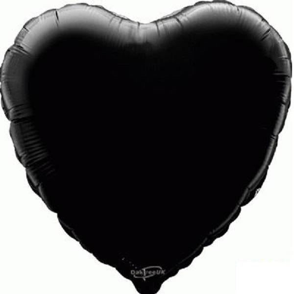 Black Heart Foil Balloons 18 Inches Oaktree | Party Save Smile