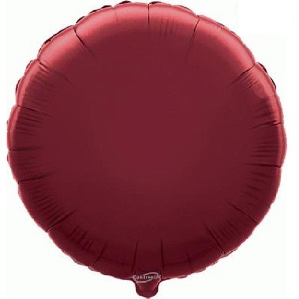 Burgundy Plain Coloured Circle Foil Balloon 18 Inch | Party Save Smile