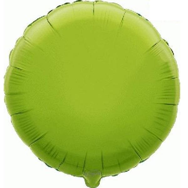 Lime Green Plain Coloured Circle Foil Balloon 18 Inch | Party Save Smile
