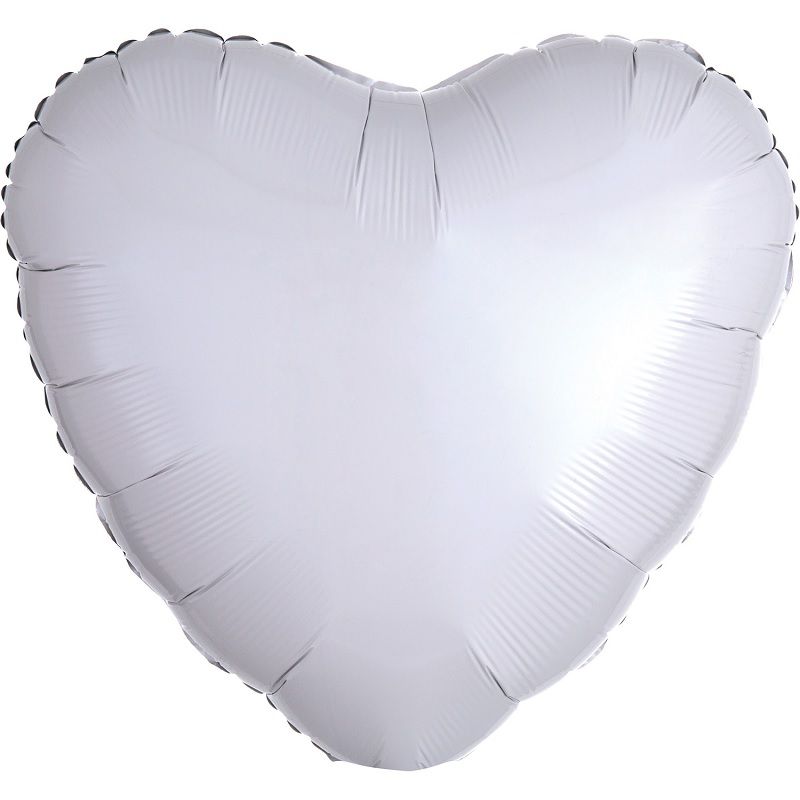 White Heart Foil Balloons - Anagram 18 Inches | Party Save Smile