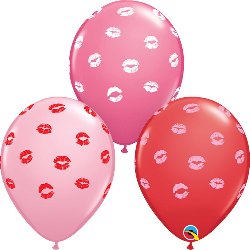 Red & Pink Kissey Kiss Lips Latex Balloons 11 Inch | Party Save Smile