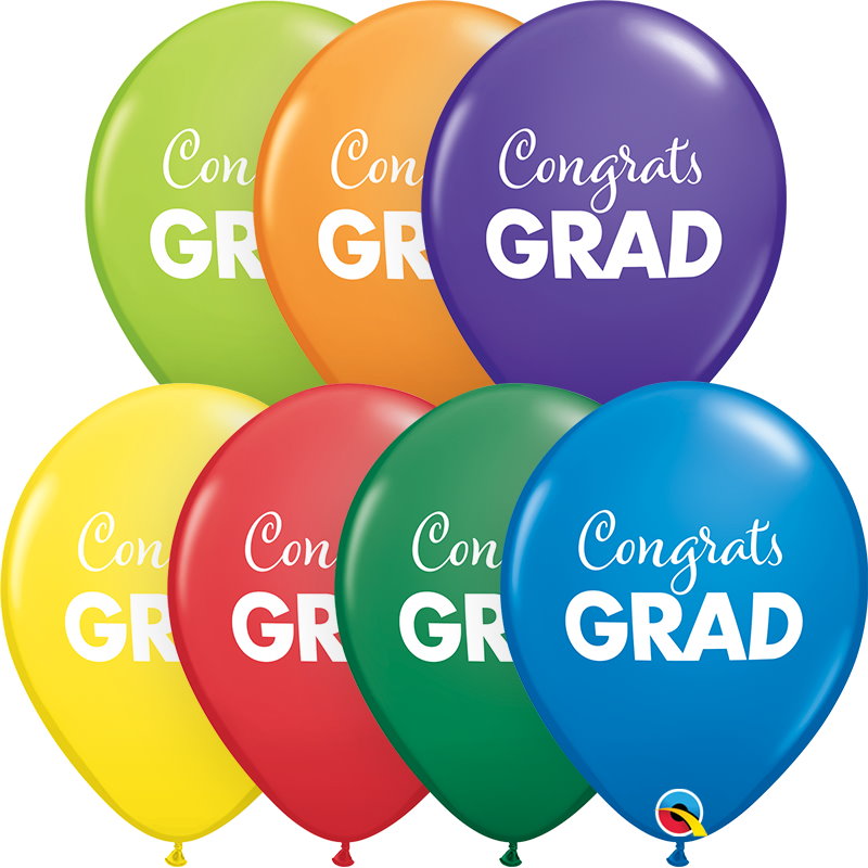 Congrats Grad Graduation Latex Balloons 11 Inch Qualatex