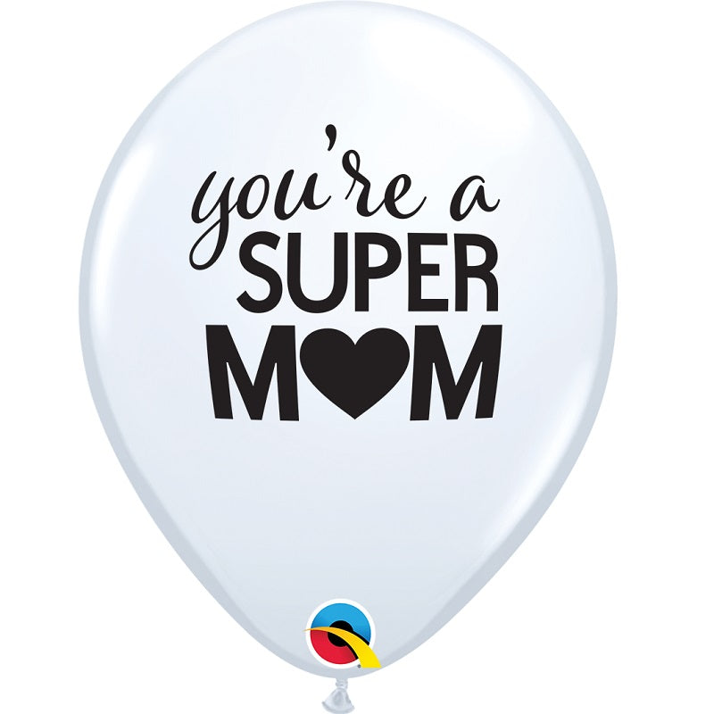 You're a Super Mum Latex Balloons Heart 11 inches Qualatex