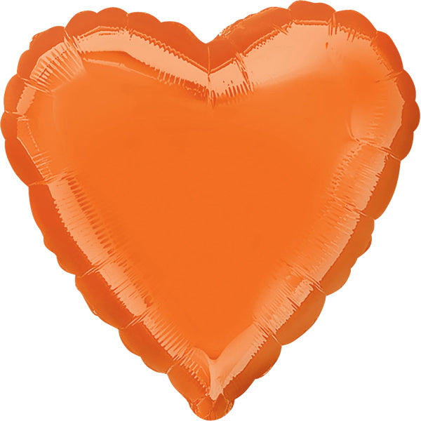 Orange Heart Foil Balloon - Anagram 18 Inches | Party Save Smile