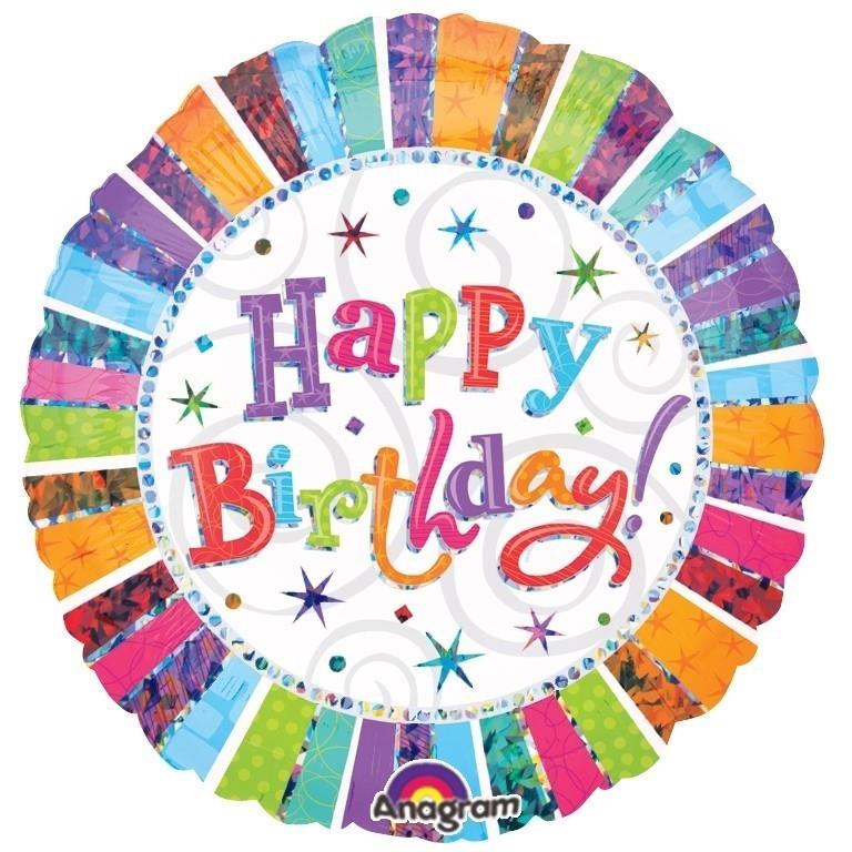 Radiant Happy Birthday Foil Balloon 32 inch | Party Save Smile