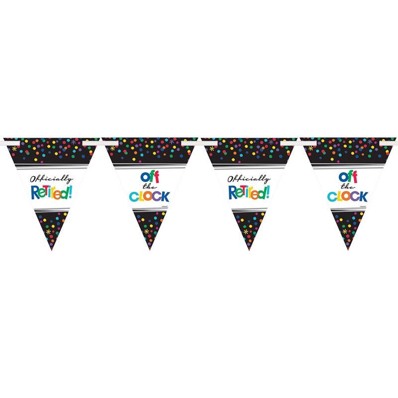 Colourful Confetti Retirement Bunting 4.5 Metres | Party Save Smile
