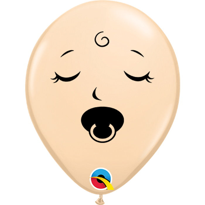 Blush Baby Dummy Face Latex Balloons 5 Inch