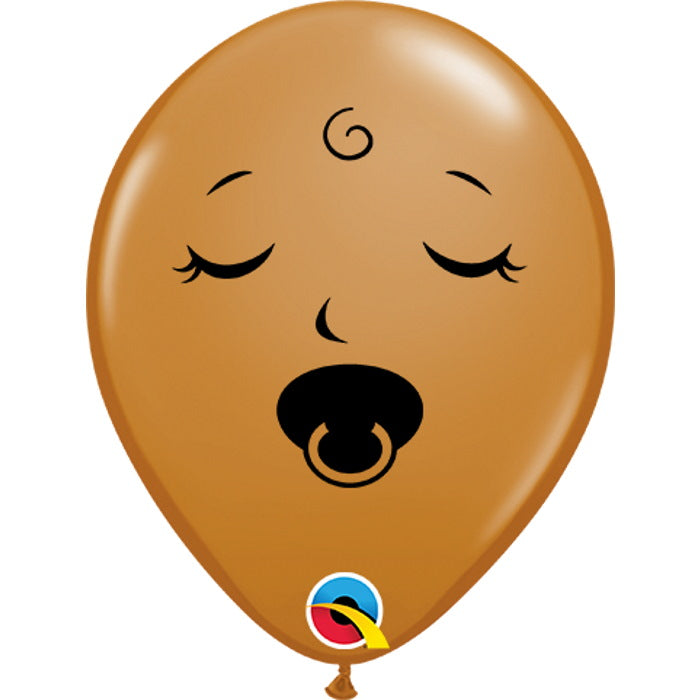 Mocha Baby Face Latex Balloons - 5 inch