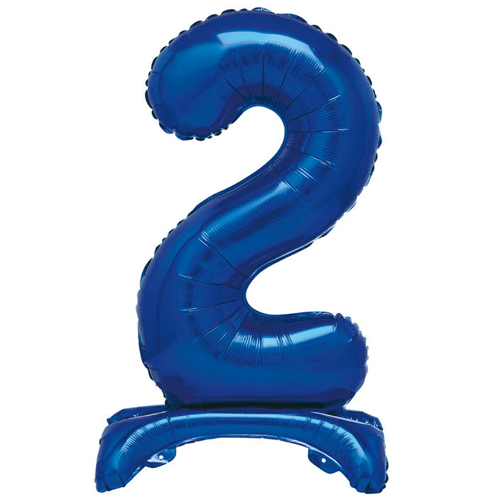 Standing Balloon Blue Air Filled Number 2 | Party Save Smile