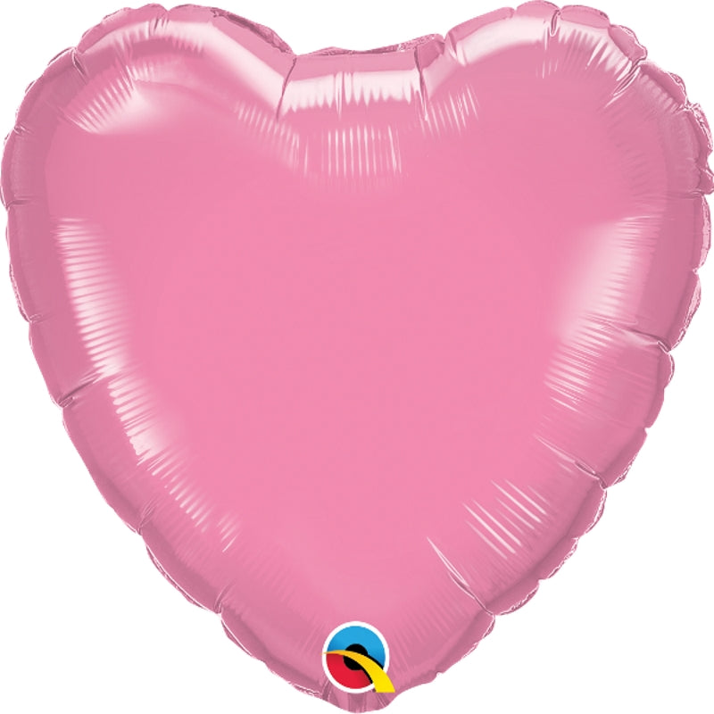 Qualatex Rose Pink Heart Foil Balloon 18 inch | Party Save Smile