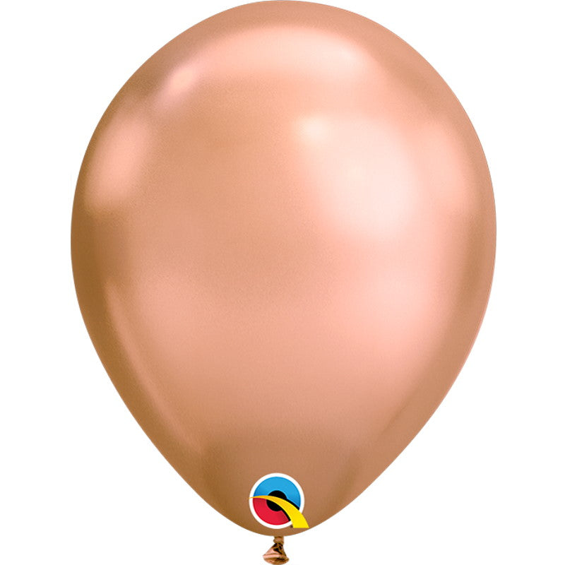 Chrome Rose Gold Latex Balloons 7 Inches Qualatex | Party Save Smile