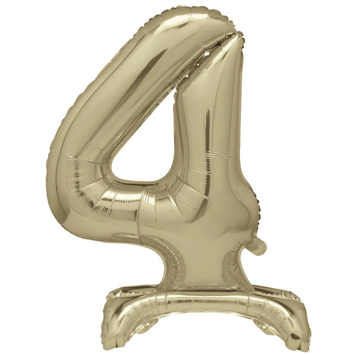 Gold Standing Balloon Air Filled Number 4 | Party Save Smile