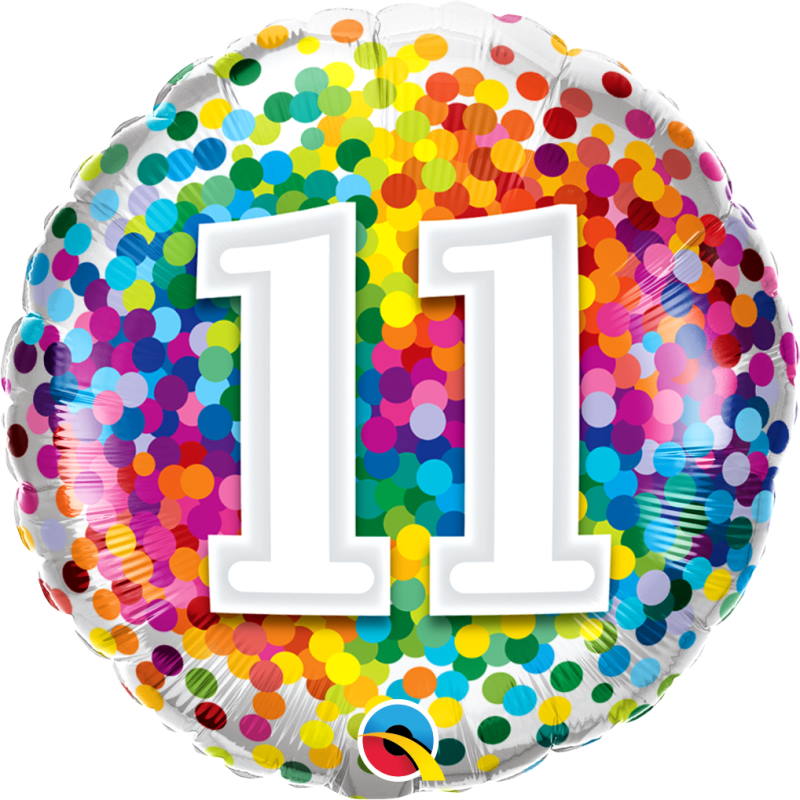 Colourful Confetti 11th Birthday Foil Balloon | Party Save Smile