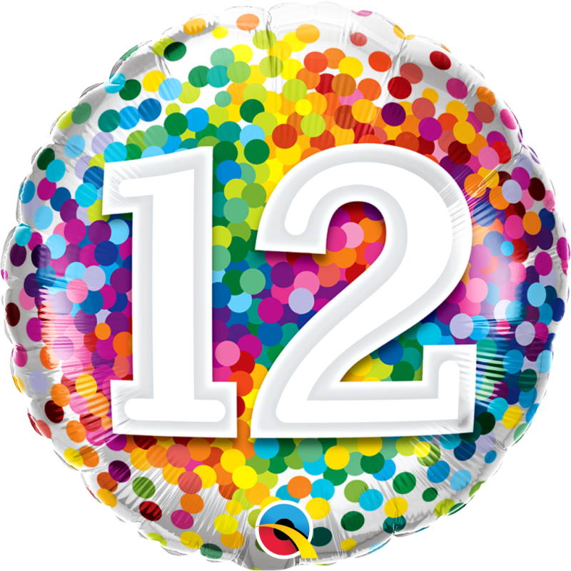 Colourful Confetti 12th Birthday Foil Balloon | Party Save Smile