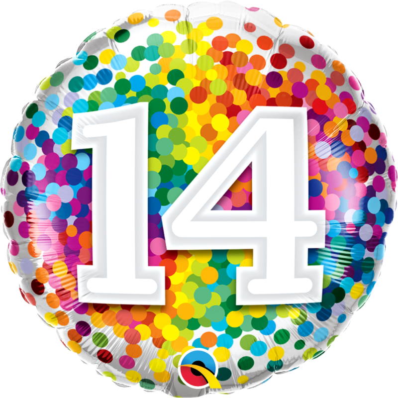 Colourful Confetti 14th Birthday Foil Balloon | Party Save Smile