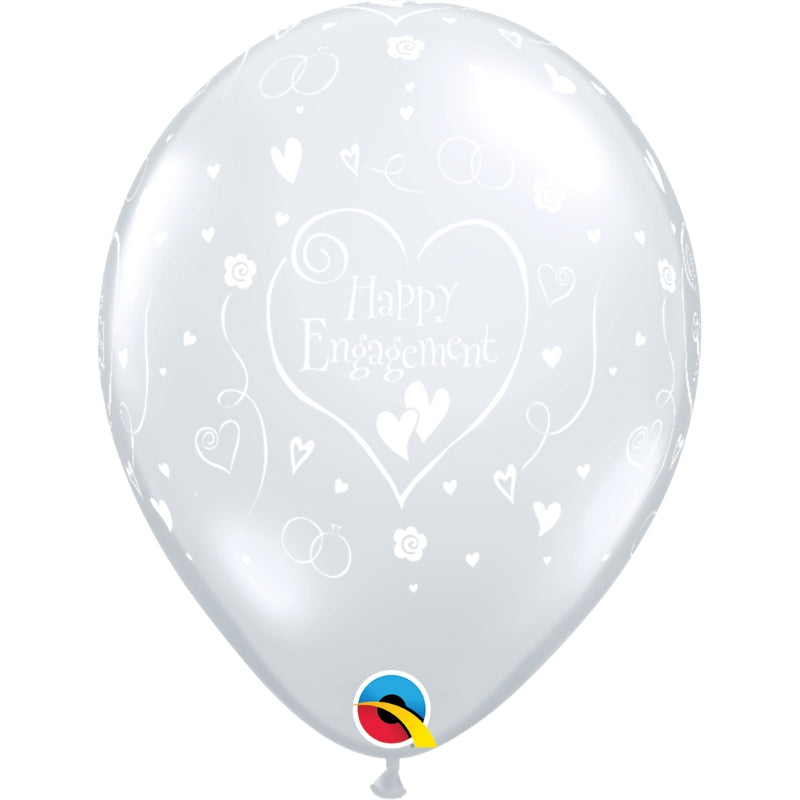 Happy Engagement Hearts Latex Balloons 11 inch