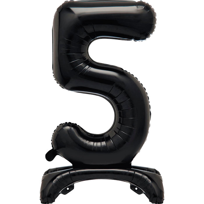 Standing Balloon Black Air Filled Number 5 | Party Save Smile