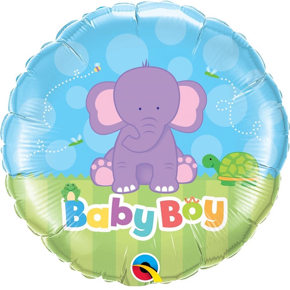Blue Elephant Baby Boy Foil Balloons 18 Inches | Party Save Smile