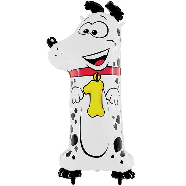 Number 1 Dalmatian Balloon 40 inches | Party Save Smile