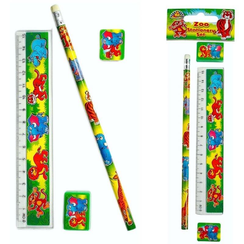 Zoo 4pc Stationery Set Party Bag Filler | Party Save Smile