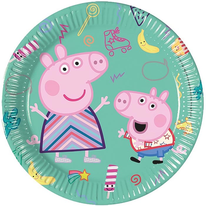 Peppa Pig Paper Plates for Cake 8 Pack | Party Save Smile