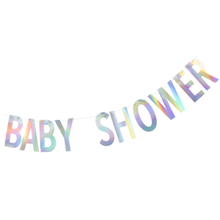 Iridescent Baby Shower Banner Paper 2 Metres | Party Save Smile