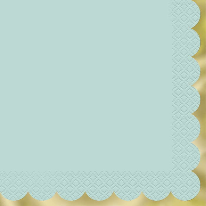 Pastel Blue Napkins Scalloped Pack of 16 | Party Save Smile