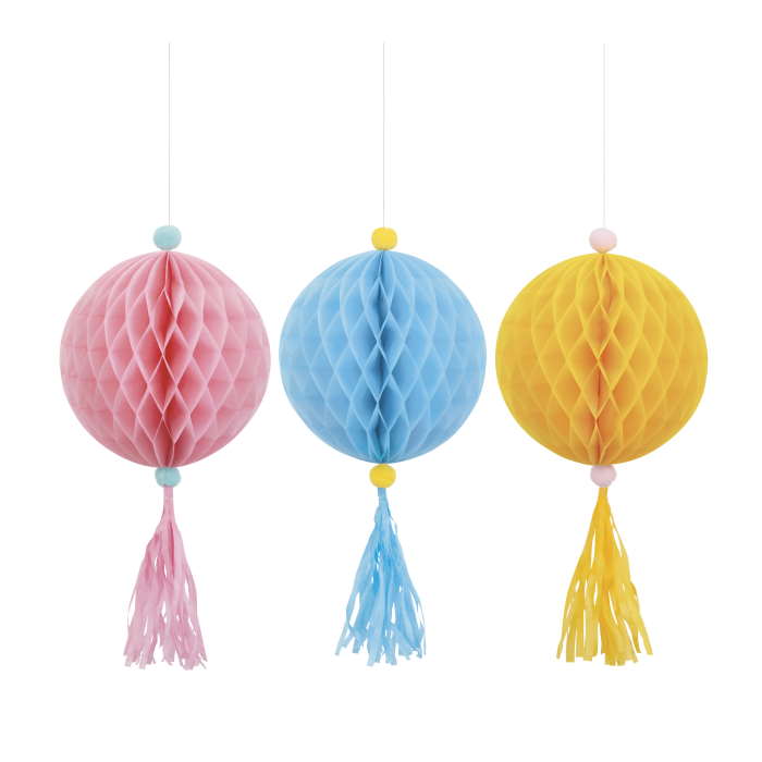 Pastel Ice Cream Hanging Decorations with Tassels Pack of 3 | Party Save Smile