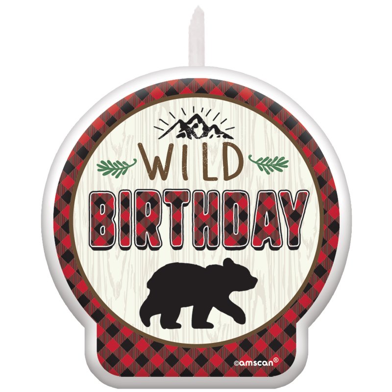 Little Lumberjack Bear Party Cake Candles | Party Save Smile