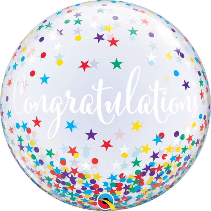Star Congratulations Bubble Balloon 22 Inches | Party Save Smile