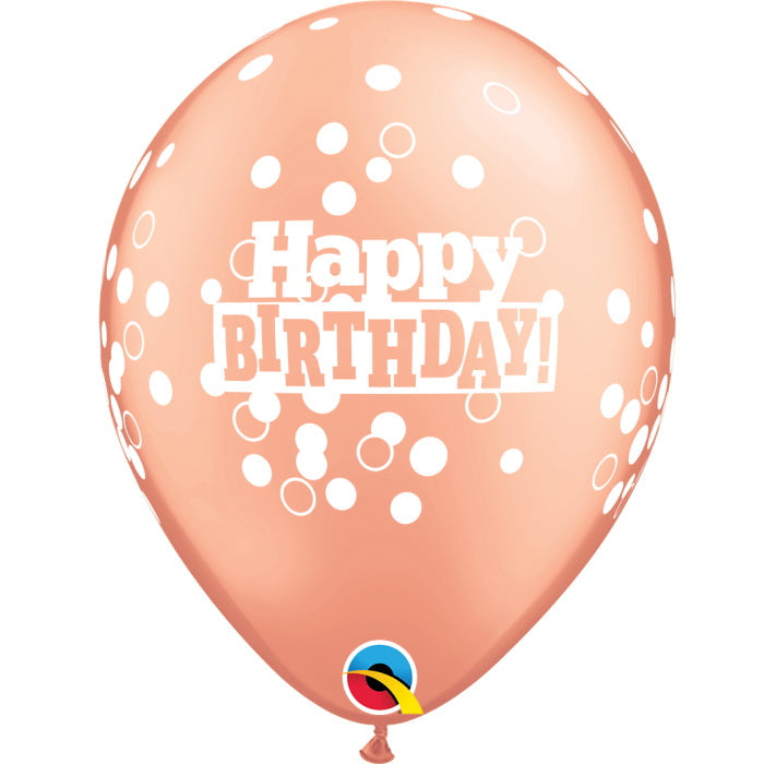 Latex Happy Birthday Balloons Rose Gold 11 Inch | Party Save Smile