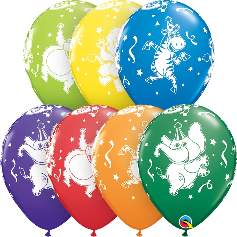 Colourful Party Animal Latex Balloons 11 Inch