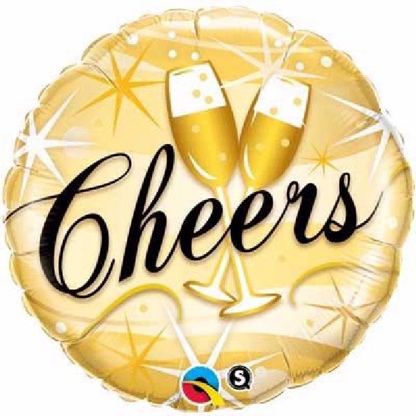 Cheers Glasses Gold Foil Balloon 18 Inch | Party Save Smile