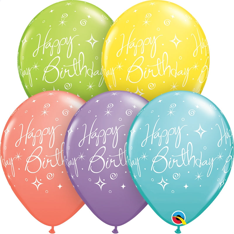 Sorbet Happy Birthday Latex Balloons 11 inch Qualatex | Party Save Smile
