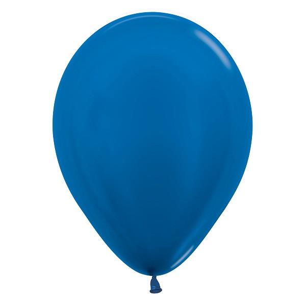 Sempertex Dark Blue Metallic 11 inch Latex Balloons Pack of 50 | Party Save Smile