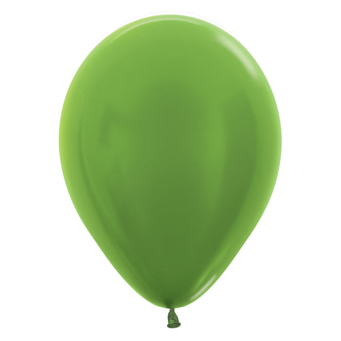 Lime Green Metallic Latex Balloons 5 inch Sempertex | Party Save Smile