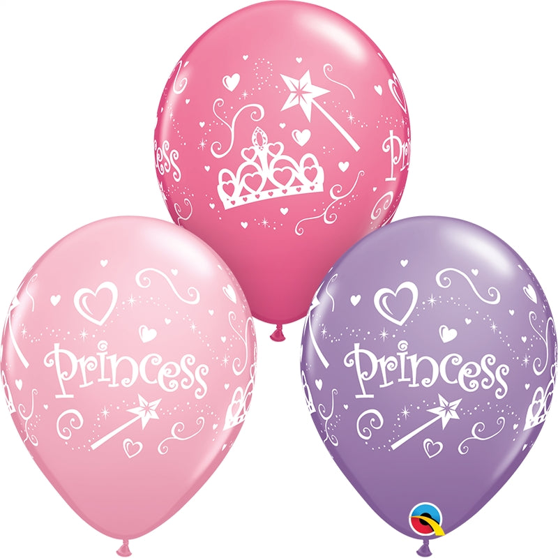 Wands and Tiaras Princess Latex Balloons 11 Inch
