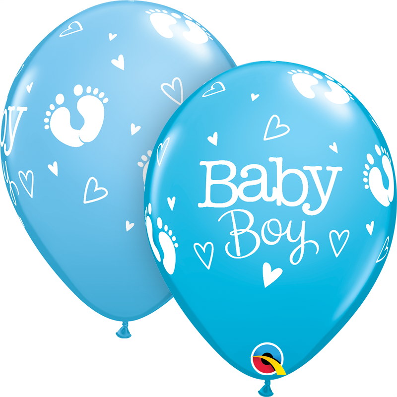 Footprint Baby Boy Latex Balloons 11 Inch