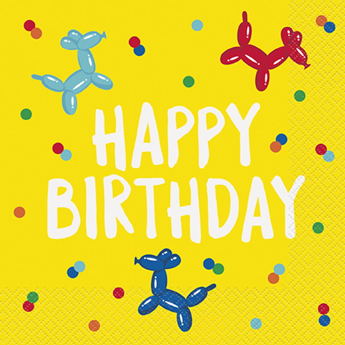 Balloon Dog Paper Napkins 16 Pack | Party Save Smile