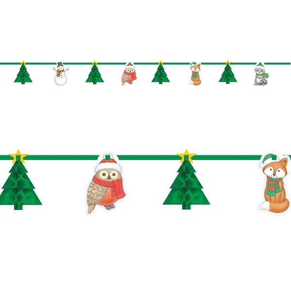 Christmas Tree Banner with Honeycombs 3.6 Metres | Party Save Smile