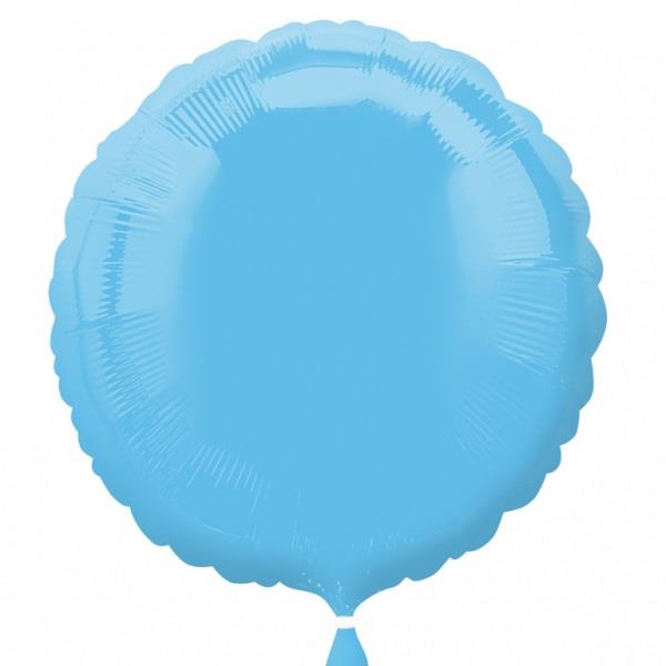 Baby Blue Plain Coloured Circle Foil Balloon 18 Inch | Party Save Smile
