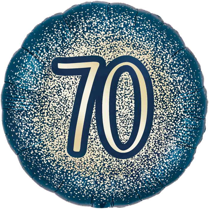 Navy and Gold 70th Birthday Foil Balloon 18 inches | Party Save Smile